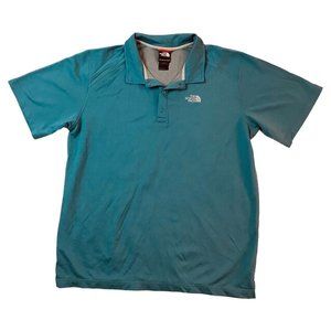 The North Face Blue Polo Golf Rugby Button Shirt Mens Size Large